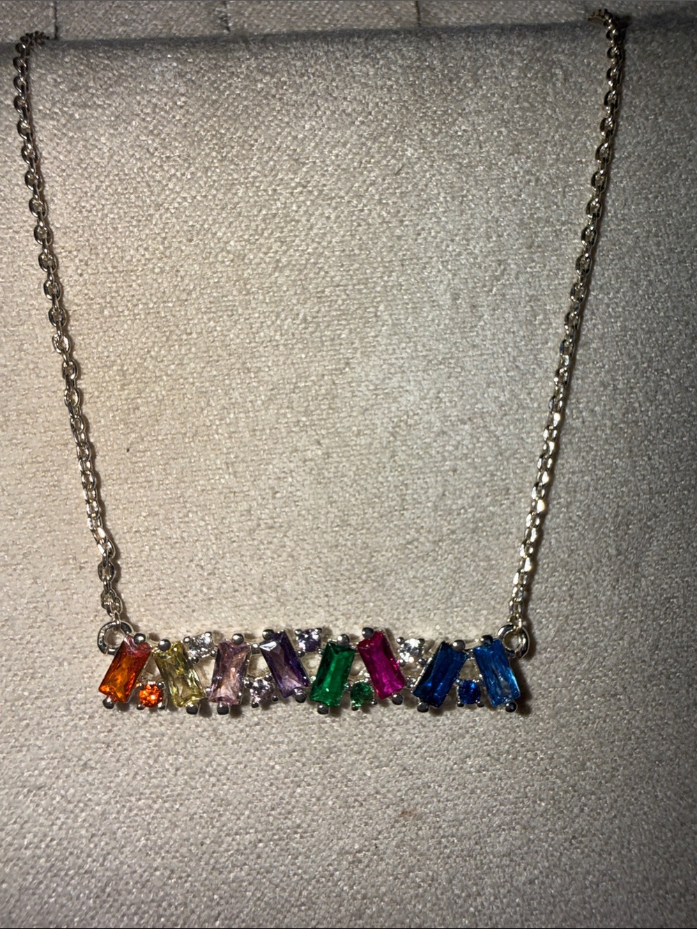 Lisa Angel Baguette Bar Necklace - Women Jewelry Sterling Silver Plated